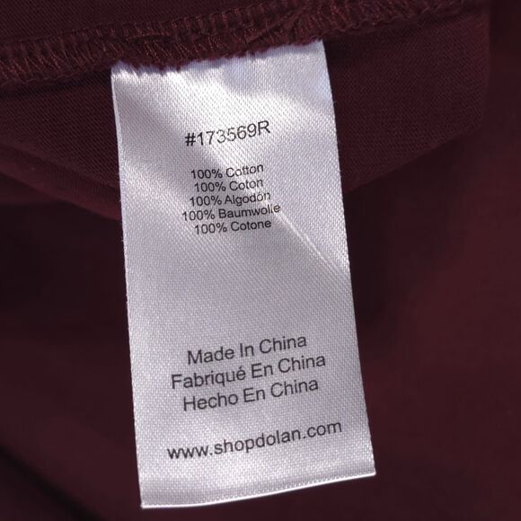 DOLAN Anthropologie Draped Mini Dress SMALL Tie Waist Cotton Burgundy T-Shirt - Picture 11 of 12